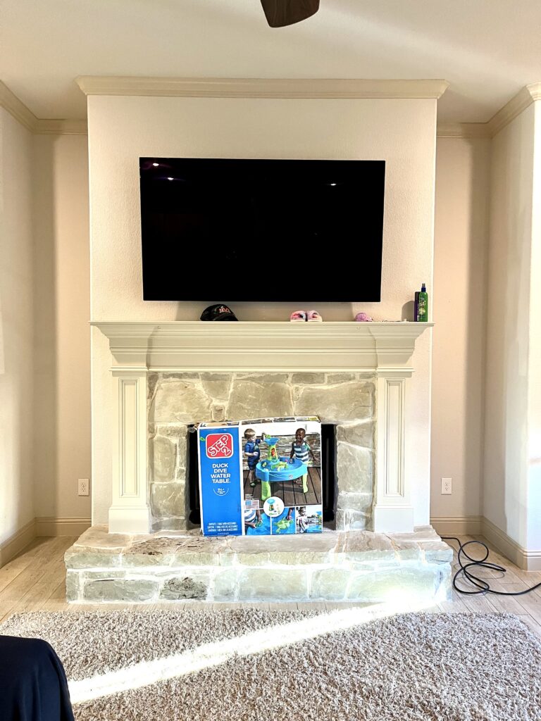 living area before the cabinetry