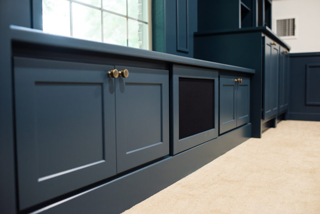 movie room ideas and built-in speakers