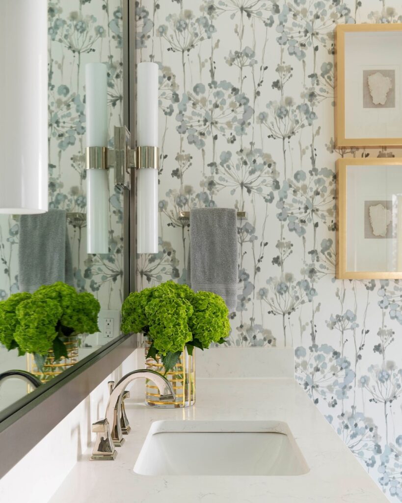 Nicole Arnold Interiors bathroom wallpaper design
