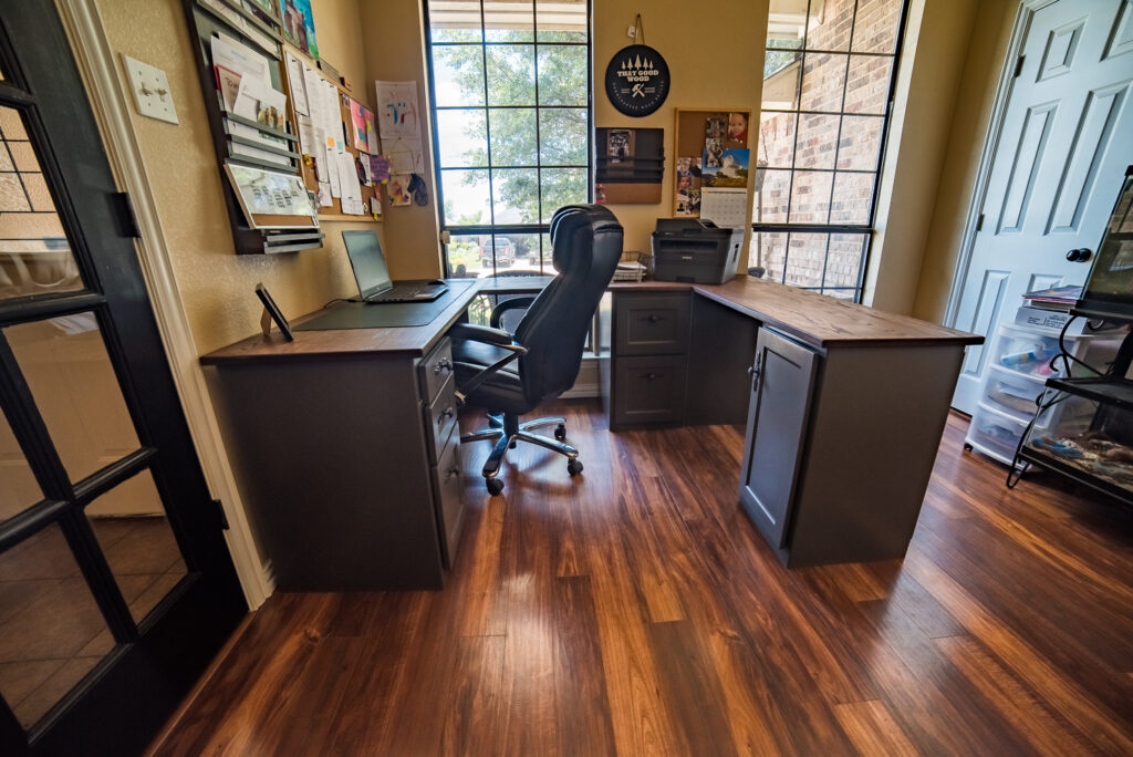 painted desk with oak topper